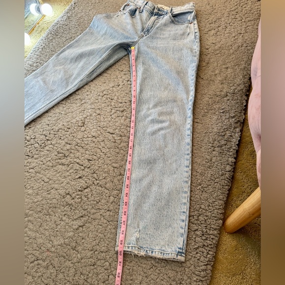 Abercrombie &Fitch The ‘90s Straight Ultra High Rise 27/4R Curve Love Blue Jeans - Picture 7 of 11